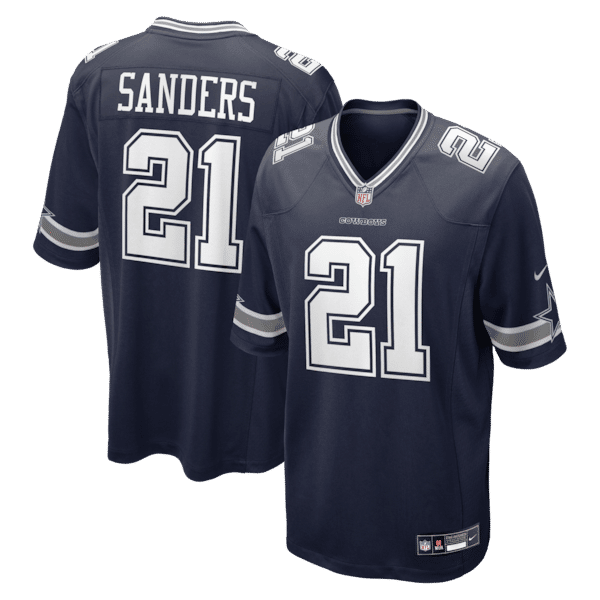 Deion Sanders Team Retired Player Game Jersey Navy